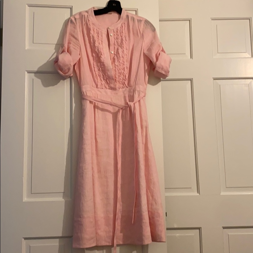 JCrew summer ruffle detail shirt dress